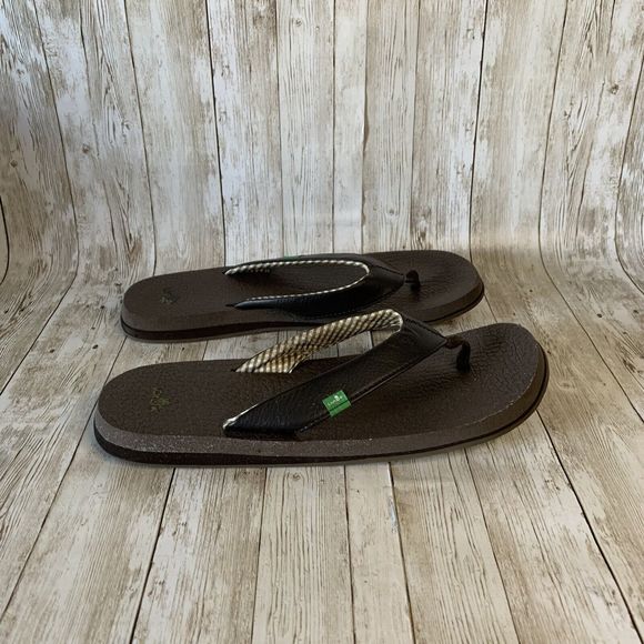 Sanuk Women's Yoga Mat Sandals Brown Size 9 Flip Flops Shoes - Picture 2 of 8